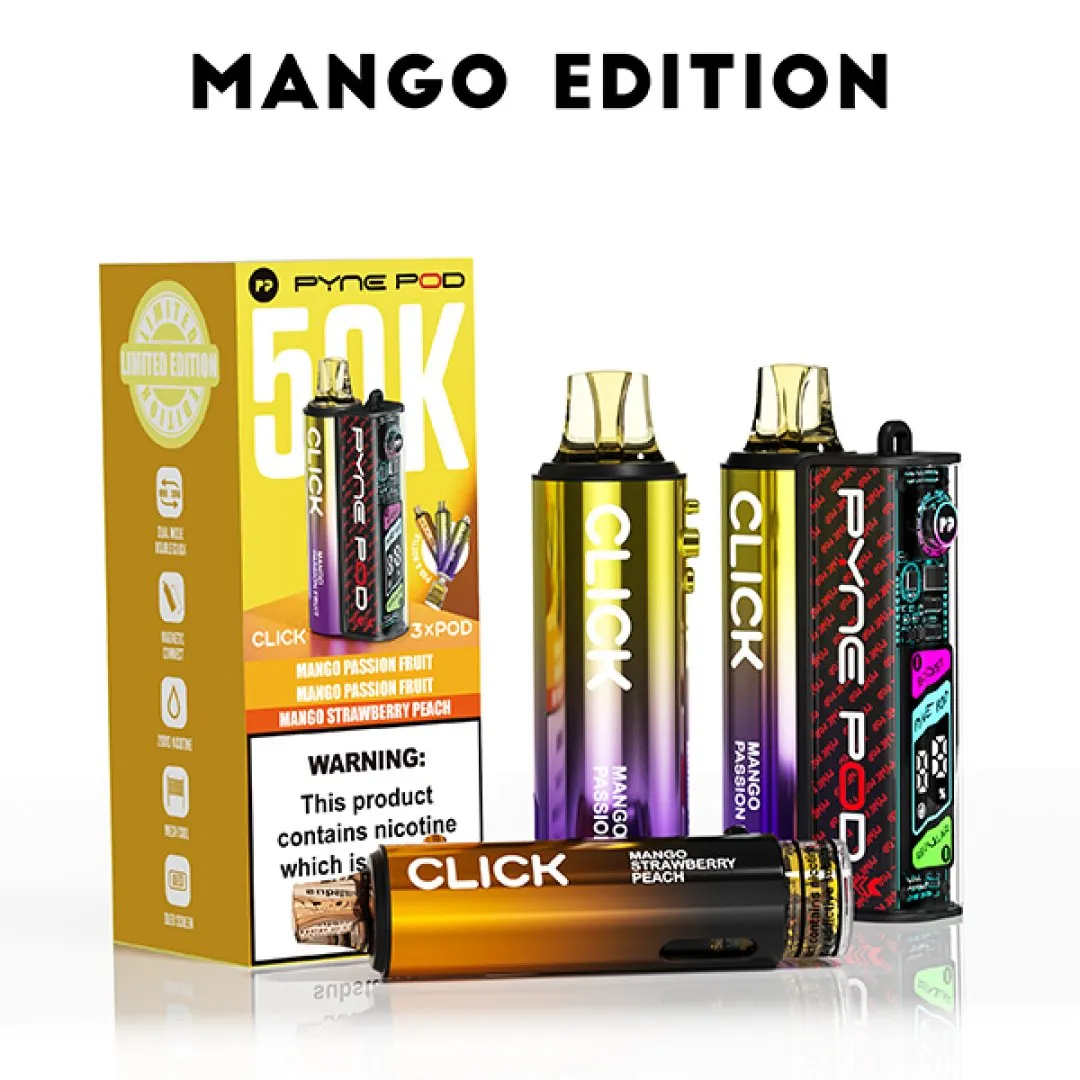 Pyne Pod Click 50K Puffs Prefilled Pod Kit (CONTAINS 3 PODS) | Only £14.99 | Any 3 for £36