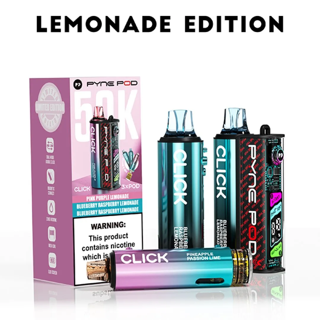 Pyne Pod Click 50K Puffs Prefilled Pod Kit (CONTAINS 3 PODS) | Only £14.99 | Any 3 for £36