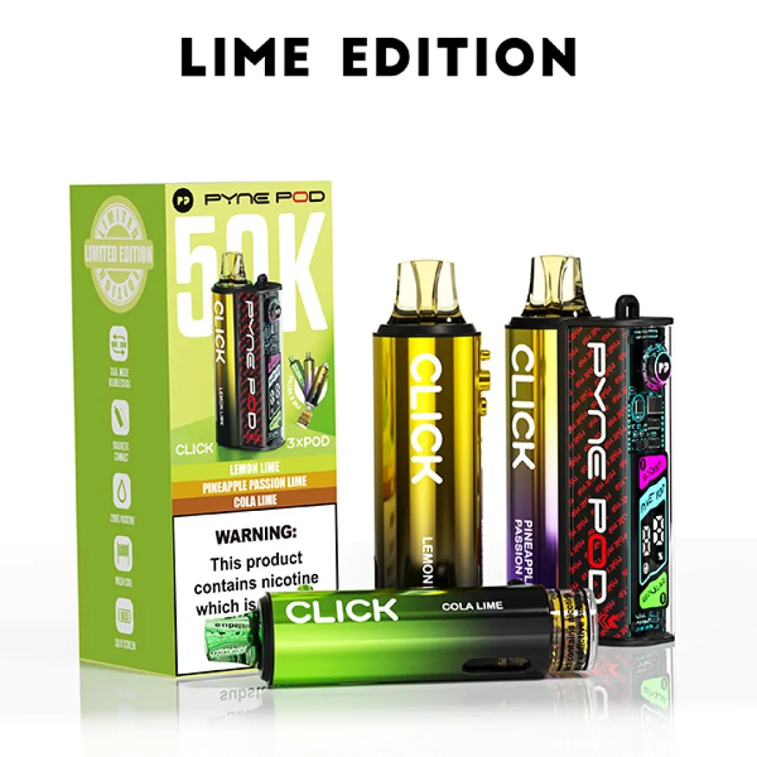 Pyne Pod Click 50K Puffs Prefilled Pod Kit (CONTAINS 3 PODS) | Only £14.99 | Any 3 for £36