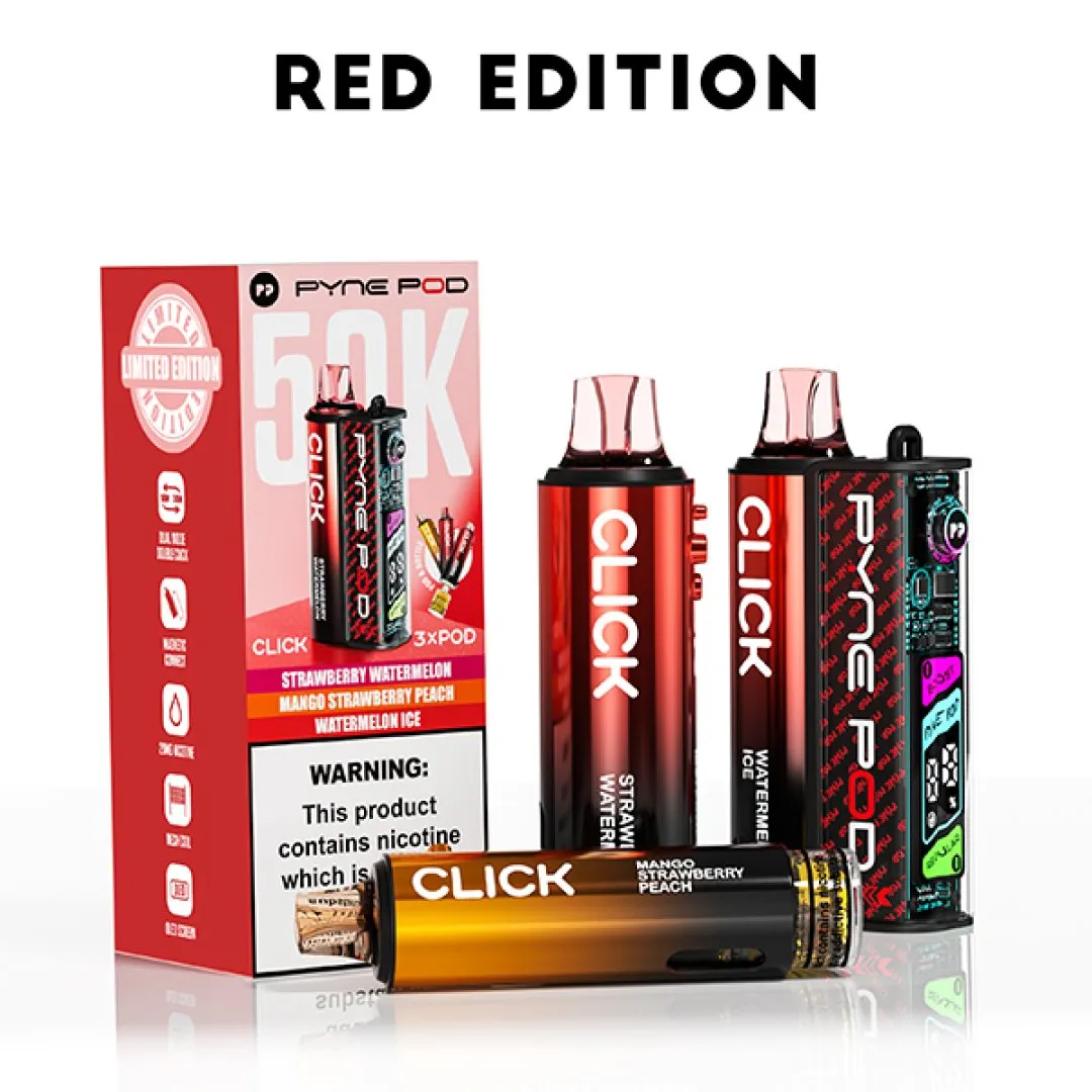 Pyne Pod Click 50K Puffs Prefilled Pod Kit (CONTAINS 3 PODS) | Only £14.99 | Any 3 for £36