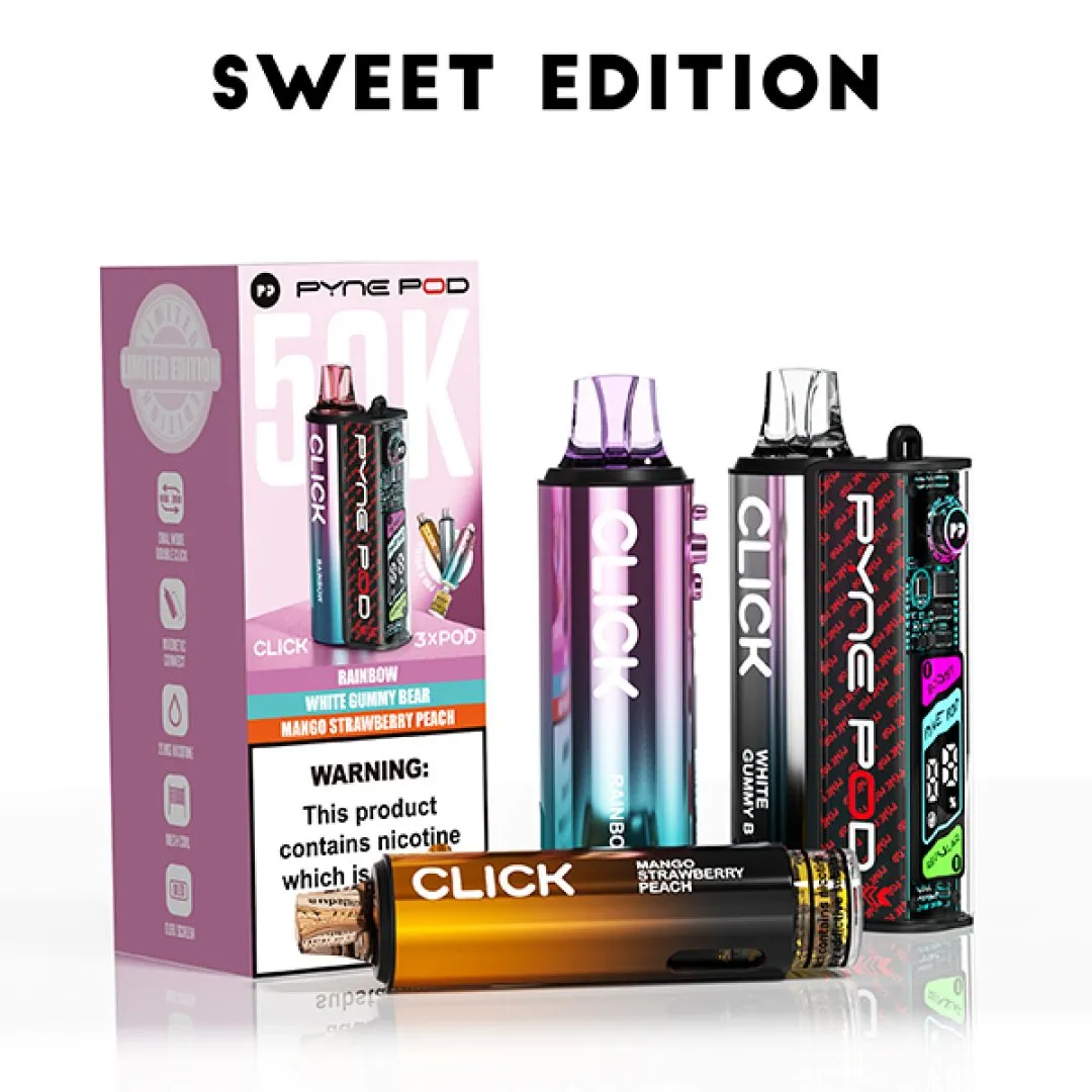 Pyne Pod Click 50K Puffs Prefilled Pod Kit (CONTAINS 3 PODS) | Only £14.99 | Any 3 for £36