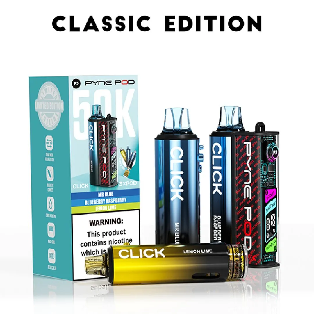 Pyne Pod Click 50K Puffs Prefilled Pod Kit (CONTAINS 3 PODS) | Only £14.99 | Any 3 for £36