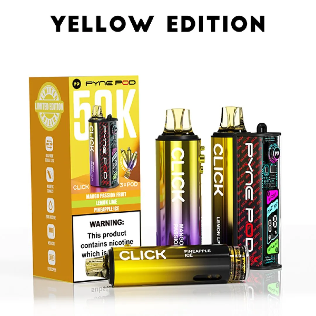 Pyne Pod Click 50K Puffs Prefilled Pod Kit (CONTAINS 3 PODS) | Only £14.99 | Any 3 for £36