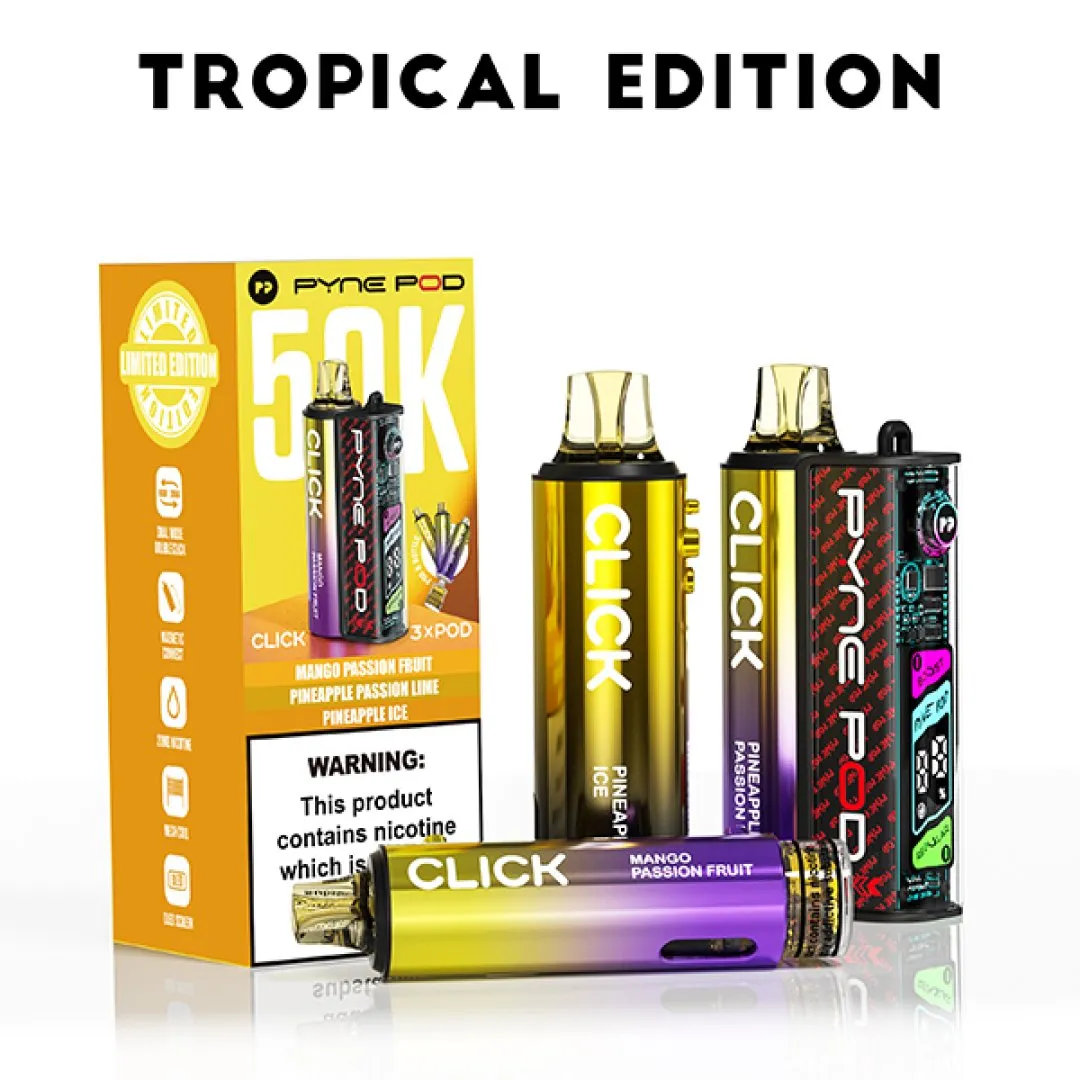 Pyne Pod Click 50K Puffs Prefilled Pod Kit (CONTAINS 3 PODS) | Only £14.99 | Any 3 for £36