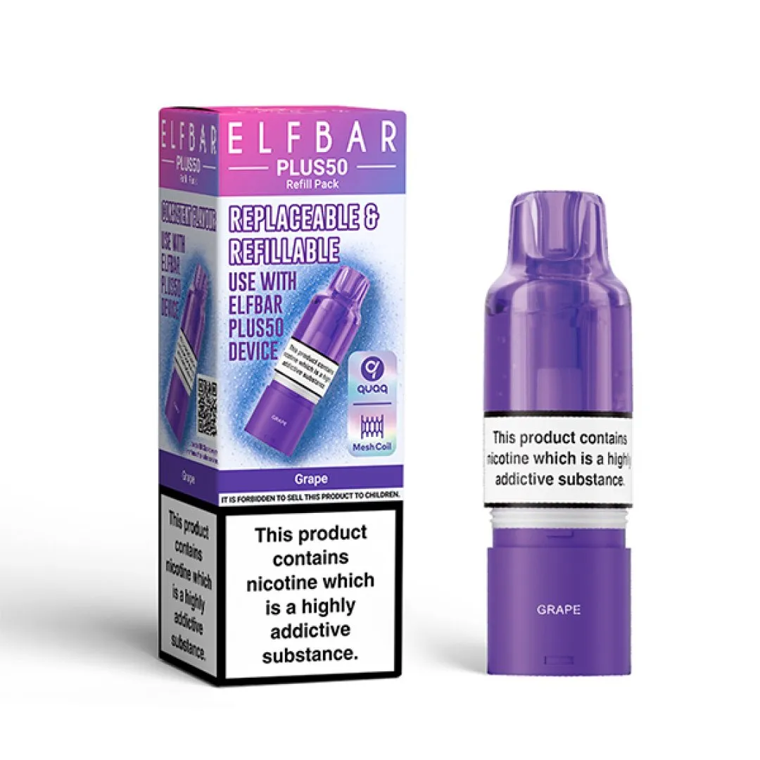 Elf Bar Plus 50 Refill Pods | Only £3.99 | Any 3 for £9