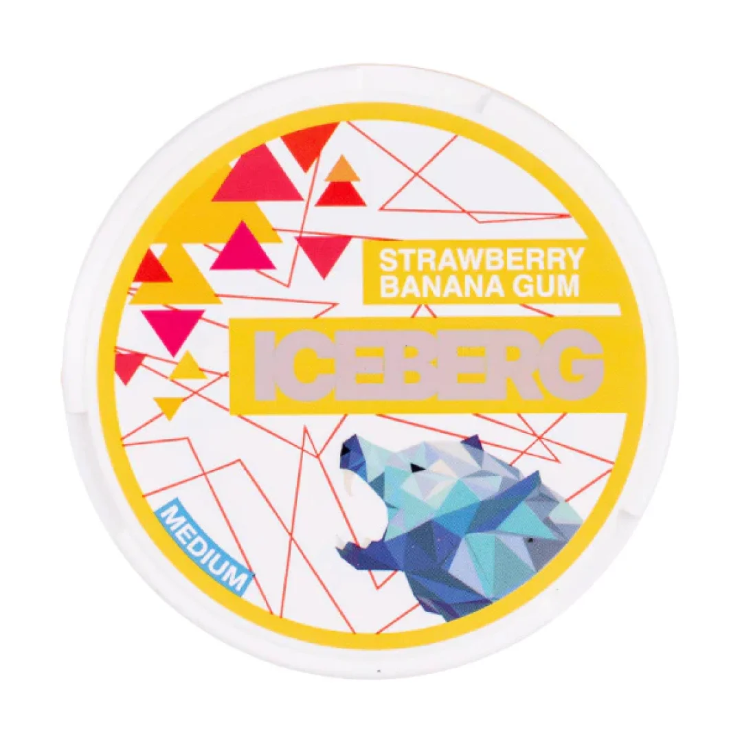 Starwberry Banana Gum Nicotine Pouches by Iceberg