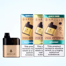 Box of 5 / Box of 10 Gold Bar Apollo 20000 Puffs Pod Vape Kit