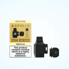 Gold Bar Apollo 20K Tank and Refill Pod | Only £4.99 | Buy 3 for £14