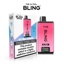 Strawberry Raspberry Cherry Ice/Strawberry Blueberry Raspberry The Bling Ultra Plus 30000+ Puffs Prefilled Pod Kit | Only £11.99 | Any 3 for £34