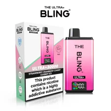 Strawberry Cranberry Cherry/Cherry Ice The Bling Ultra Plus 30000+ Puffs Prefilled Pod Kit | Only £11.99 | Any 3 for £34