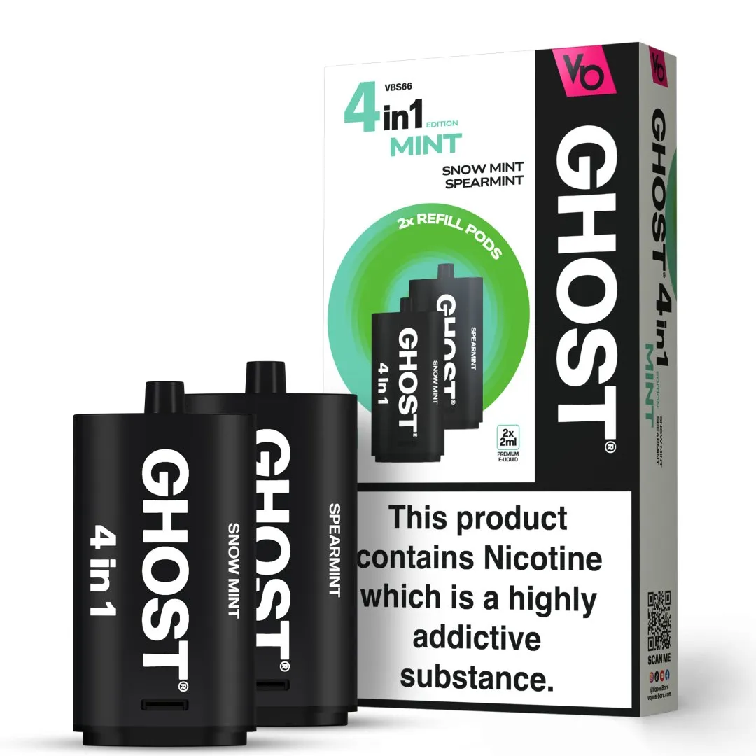 Vapes Bar Ghost 4 in 1 Refill Pods | Only £5.99 | Any 3 for £17