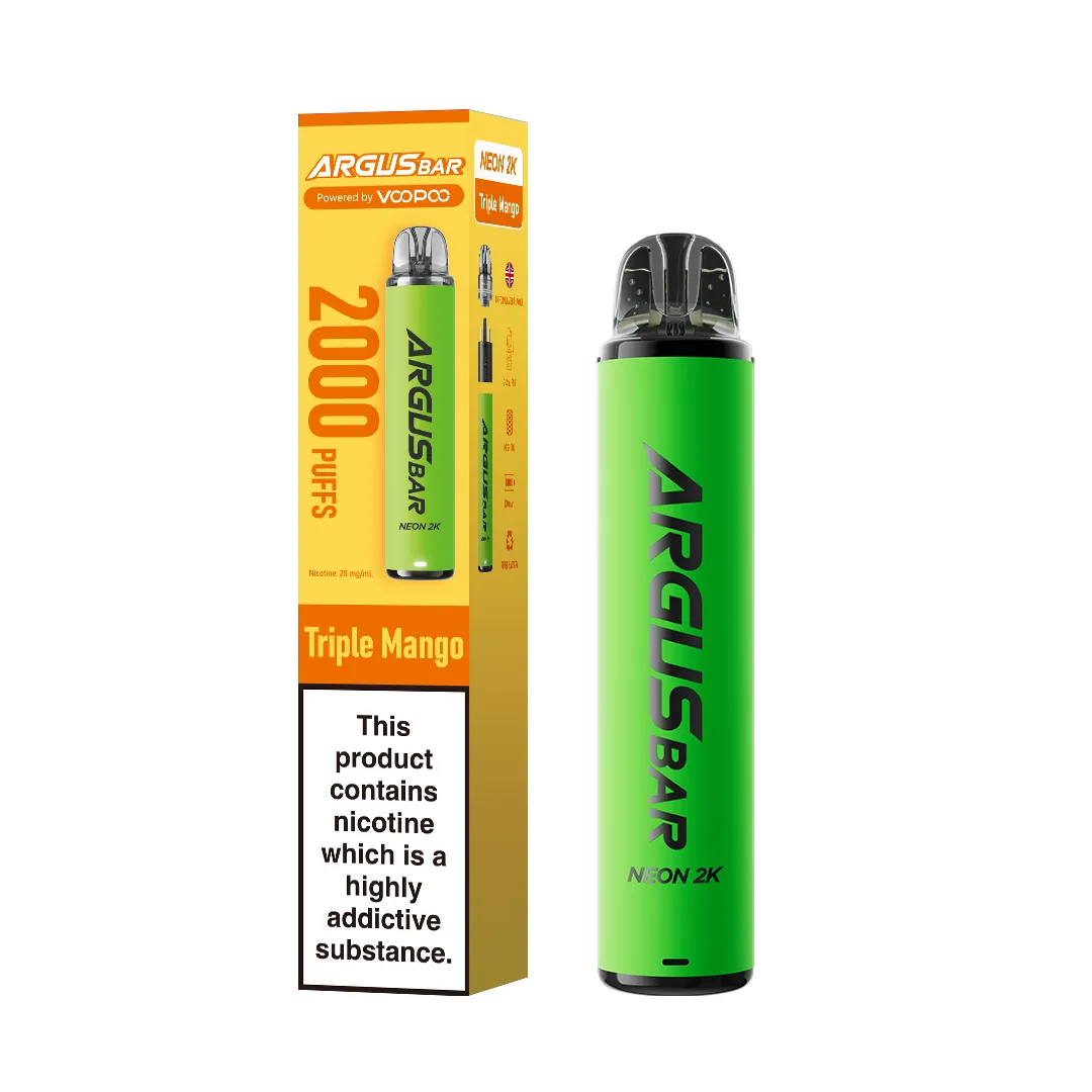 VooPoo Argus Bar Neon 2K Puffs Prefilled Pod Kit | Only £5.99 | Any 3 for £15