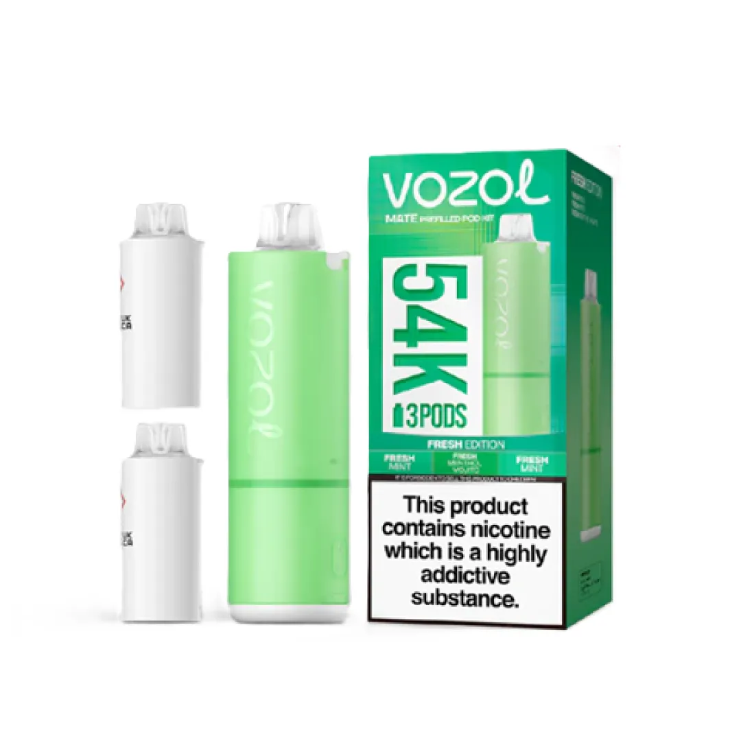 Box of 5 / Box of 10 Vozol Mate 54K Puffs Prefilled Pod Kit | Only £44.99