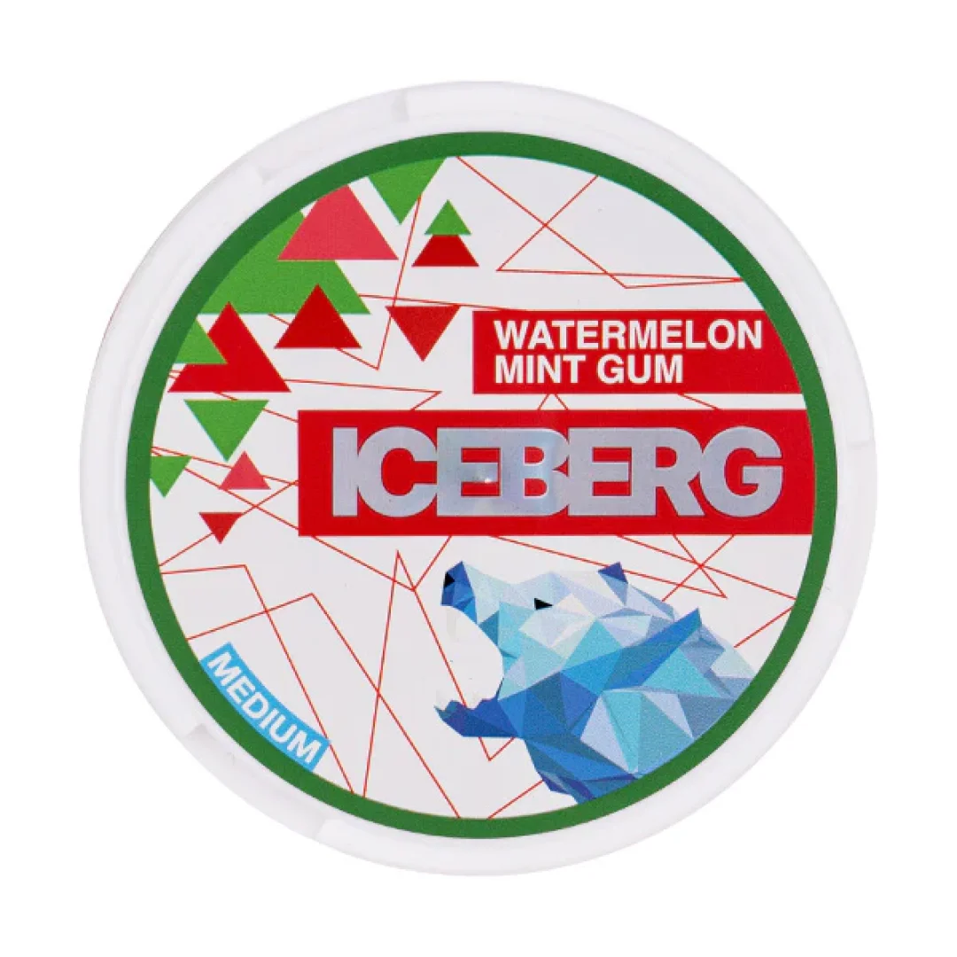Watermelon Mint Gum Nicotine Pouches by Iceberg