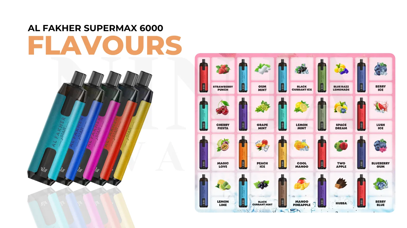 Al Fakher Supermax 6000 Puff Vape Flavours
