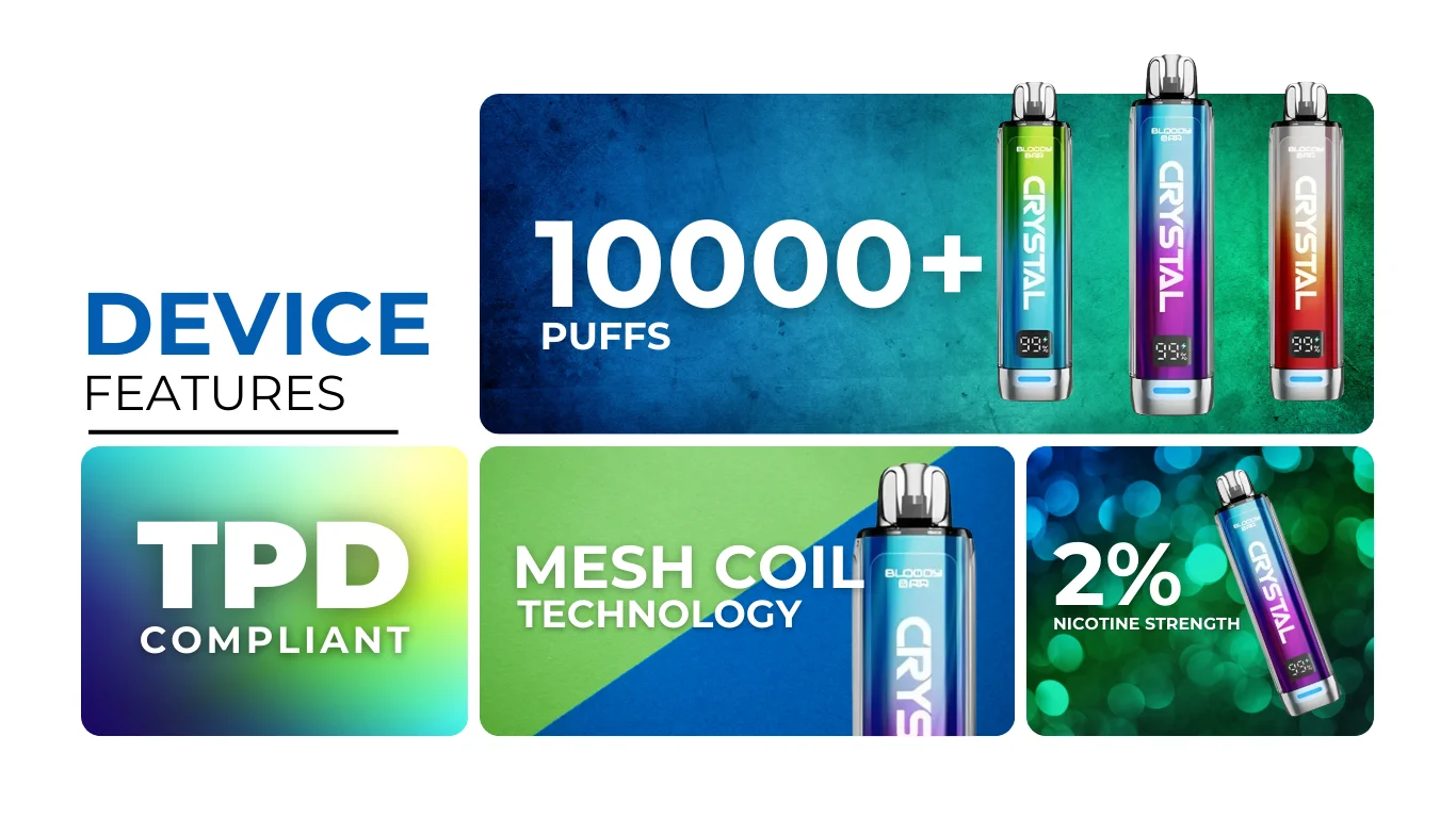 Bloody Bar Crystal 10000 Puffs Vape Key Features