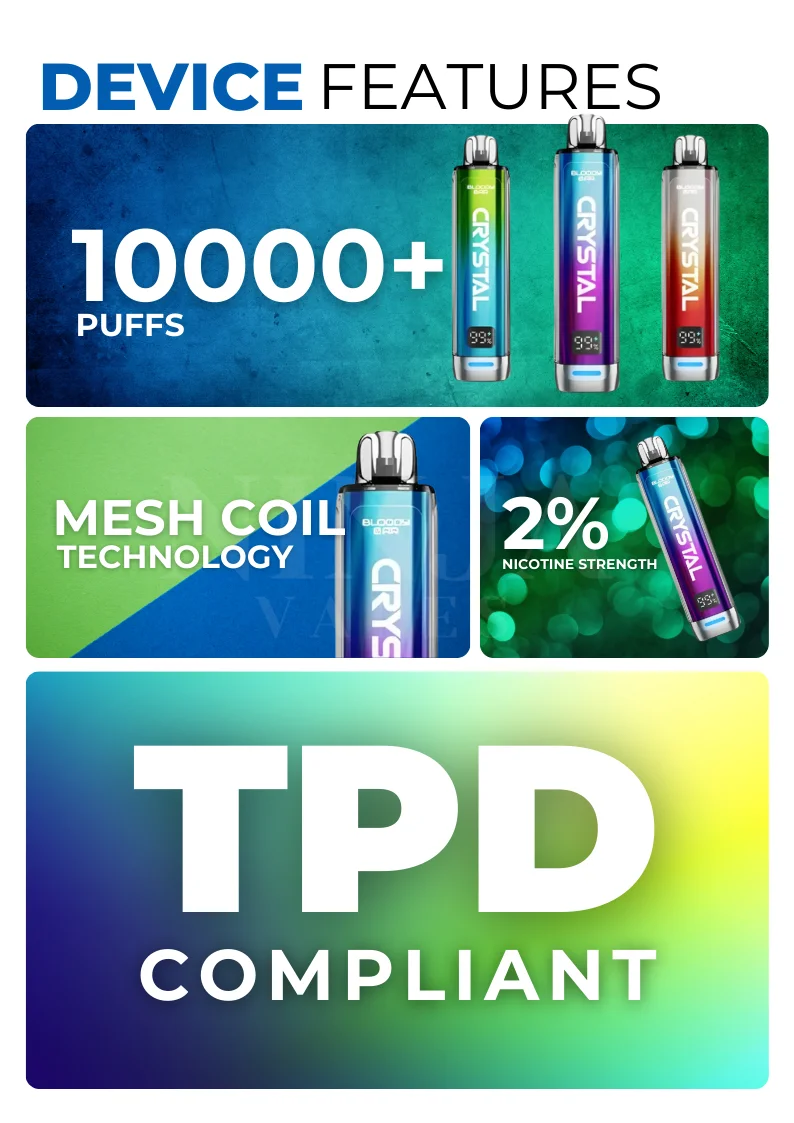 Bloody Bar Crystal 10000 Puffs Vape Key Features