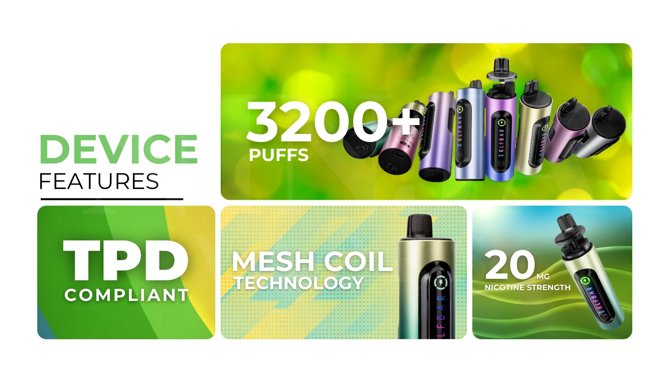 ELFBAR 4 in 1 Pod Vape Kit Key Features