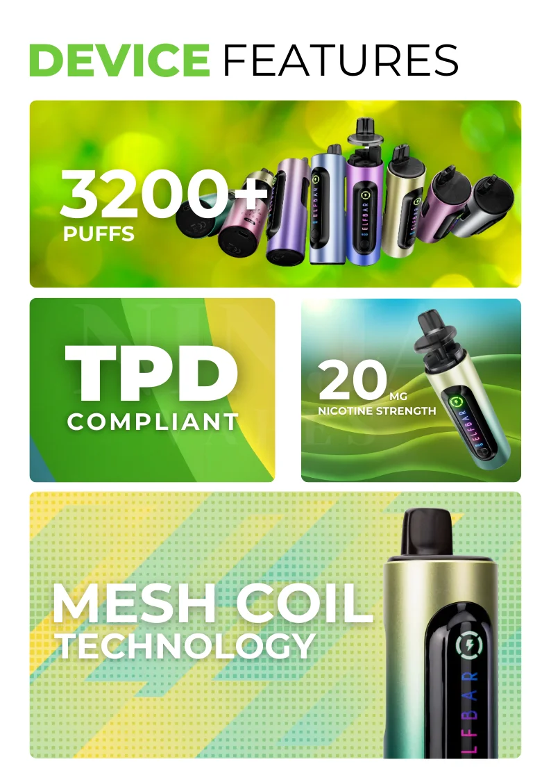 ELFBAR 4 in 1 Pod Vape Kit Key Features
