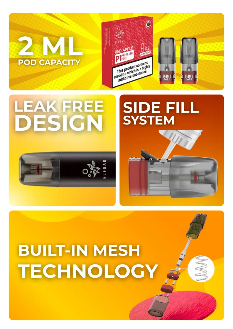 ELFBAR P1 Prefilled Pods Key Features