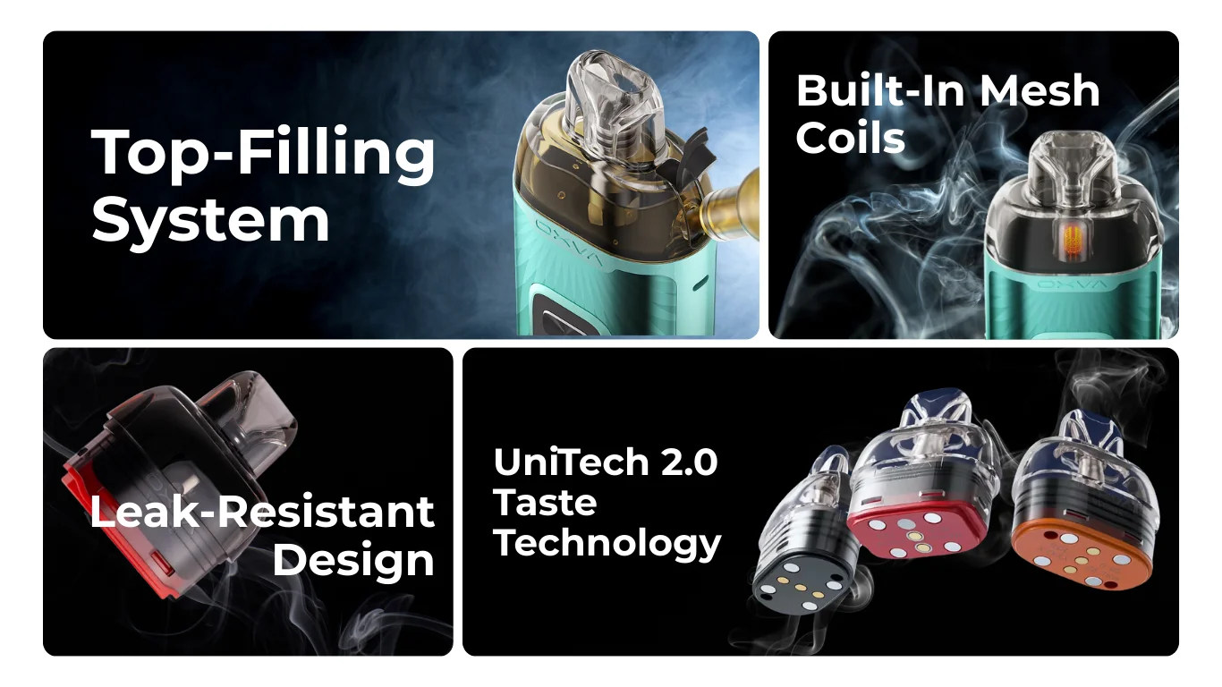 Features of OXVA VPrime Replacement Pods