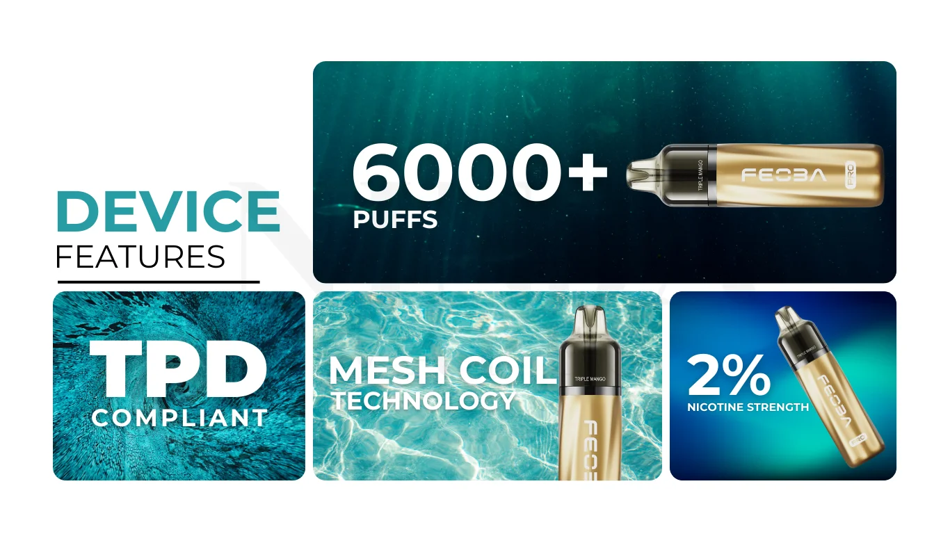 Feoba Pro 6000 Puffs Prefilled Pod Kit Buy 1 Get 1 Free