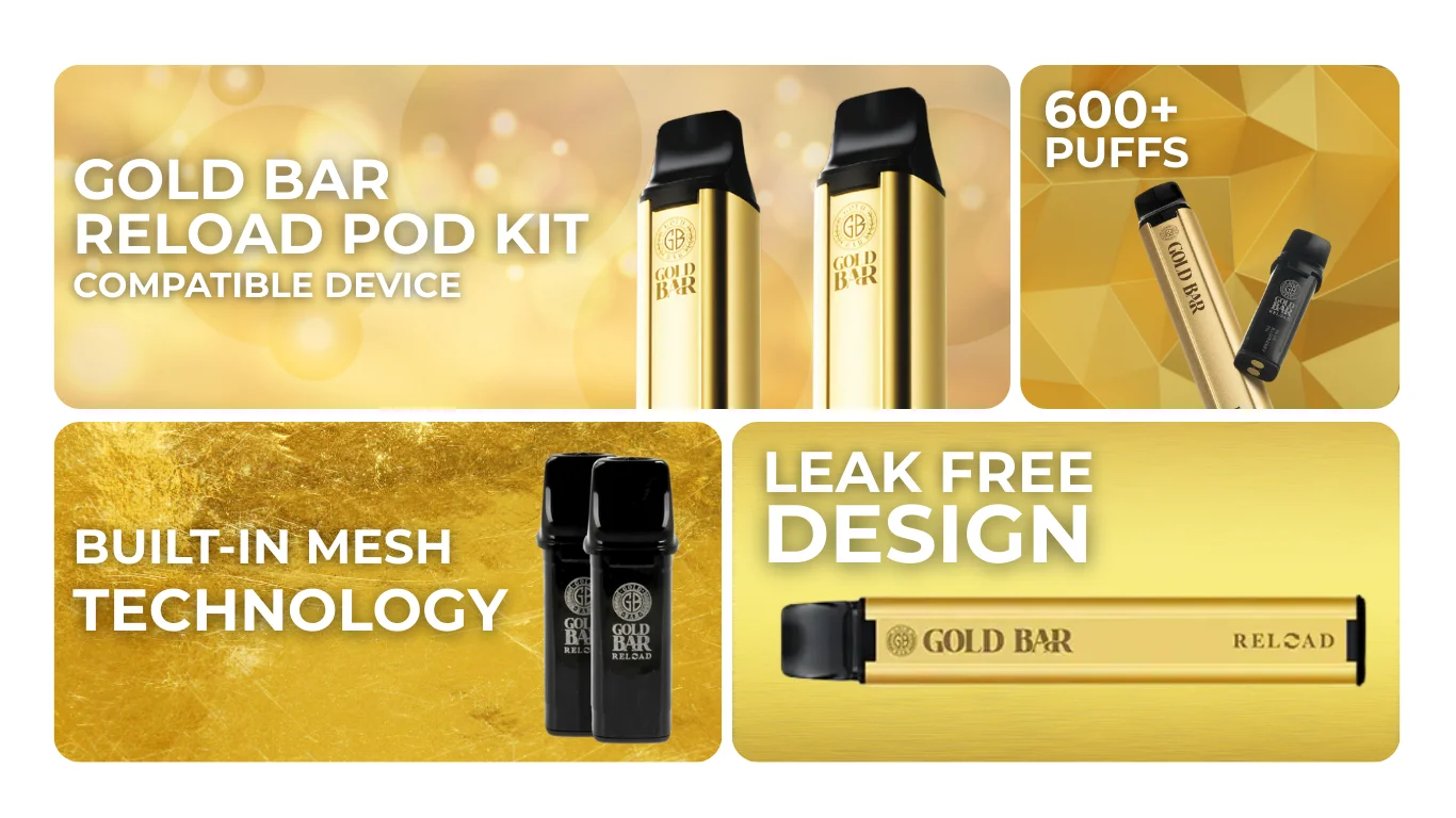 Gold Bar Reload Prefilled Pods Specifications