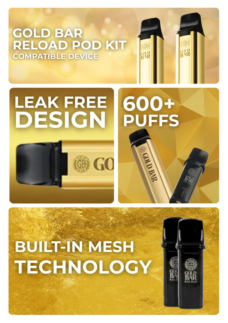Gold Bar Reload Prefilled Pods Specifications