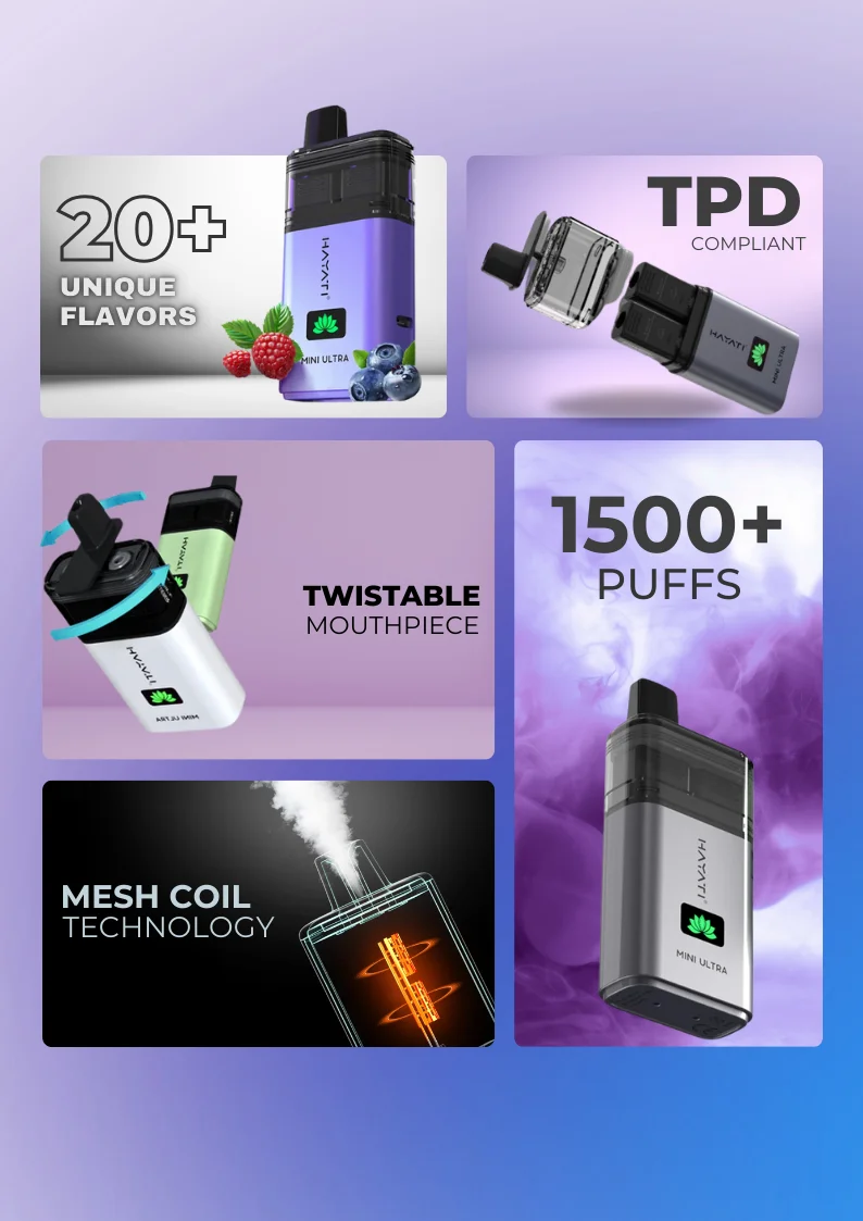Hayati Mini Ultra 1500 Prefilled Refill Pods Key Features
