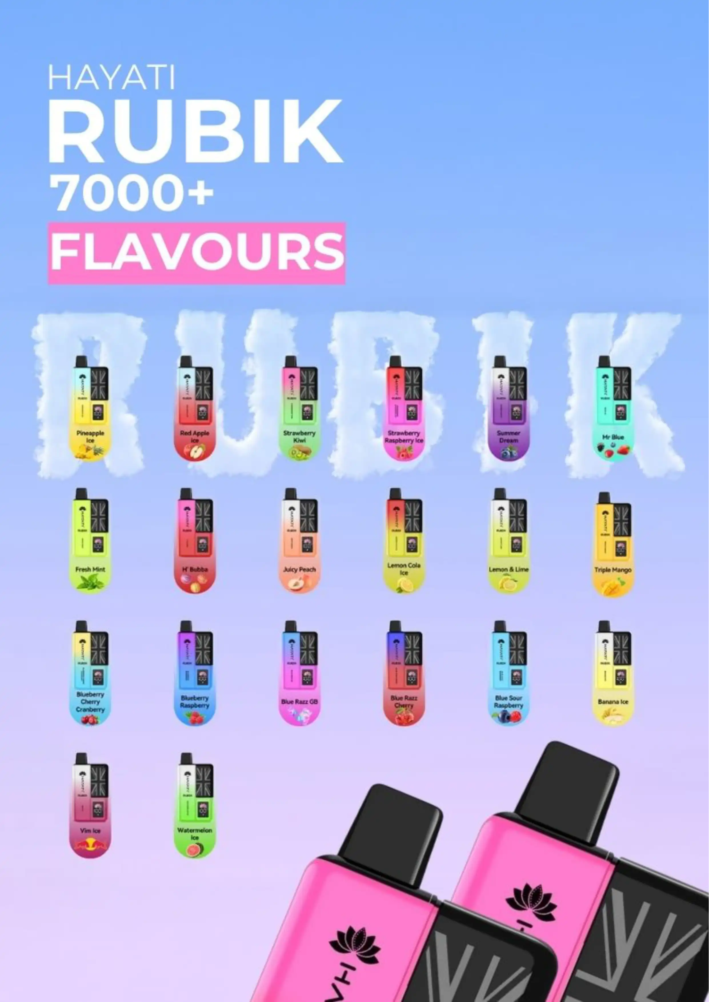 Hayati Rubik 7000 Puffs Vape Flavours