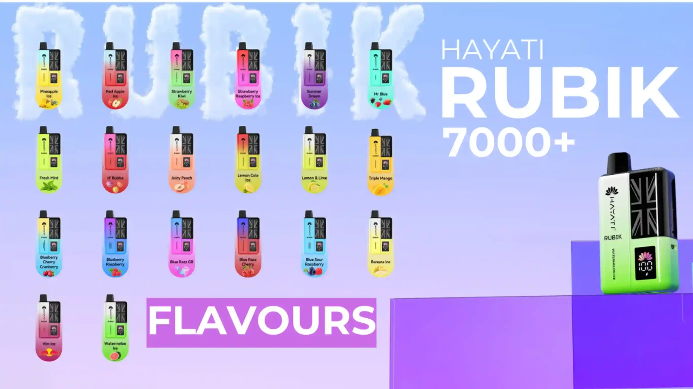Hayati Rubik 7000 Puffs Vape Flavours
