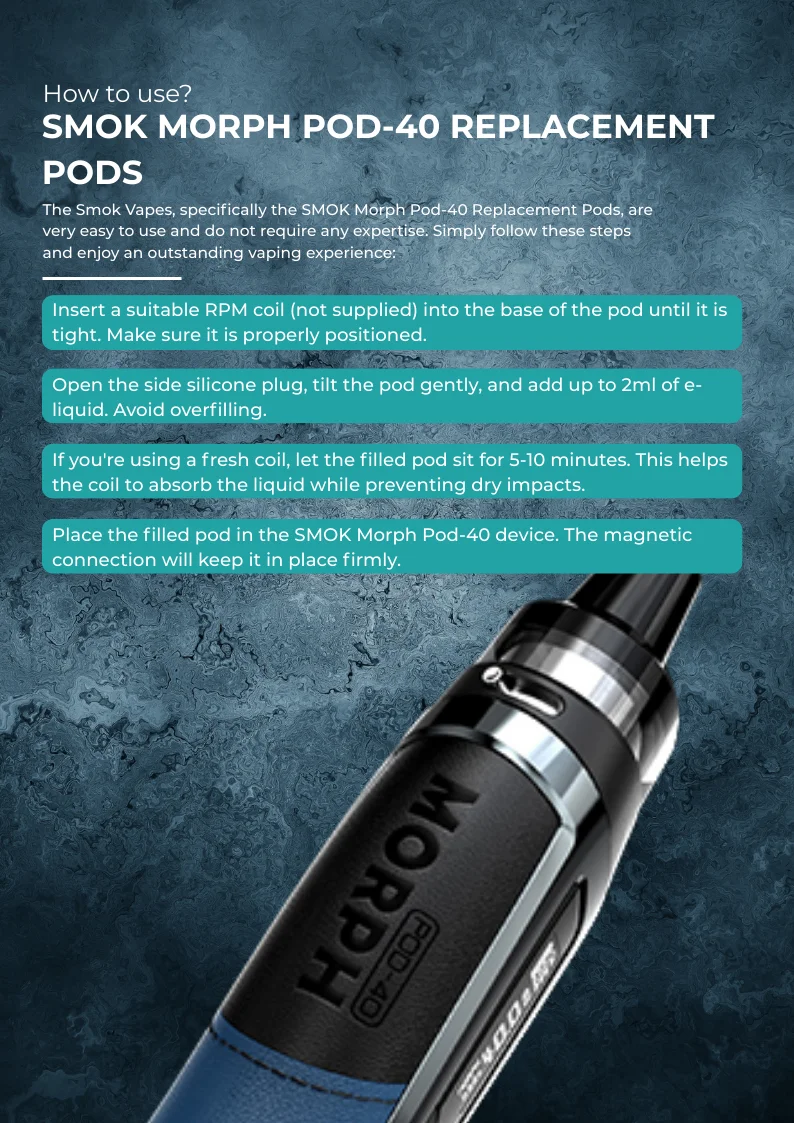 How to Refill SMOK Morph Pod-40 Replacement Pods