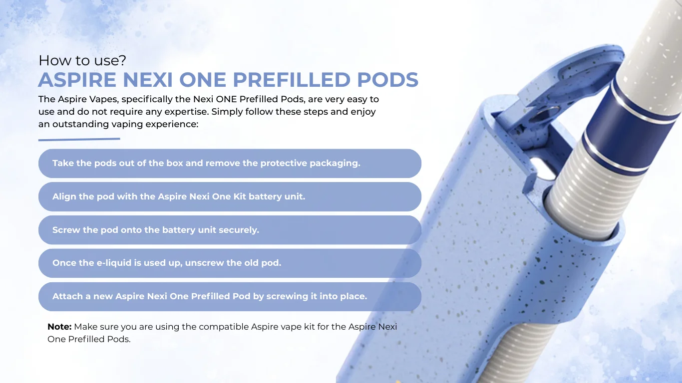 How to Use Aspire Nexi One Prefilled Pods