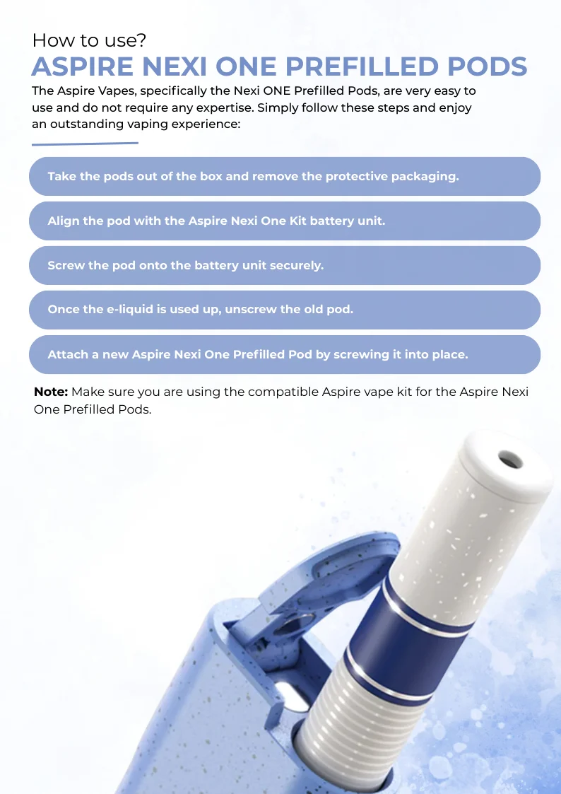 How to Use Aspire Nexi One Prefilled Pods