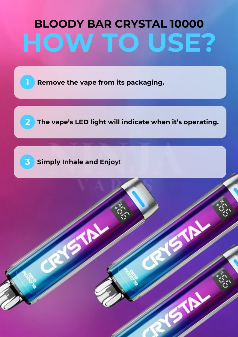 How To Use Bloody Bar Crystal 10k Puffs Vape