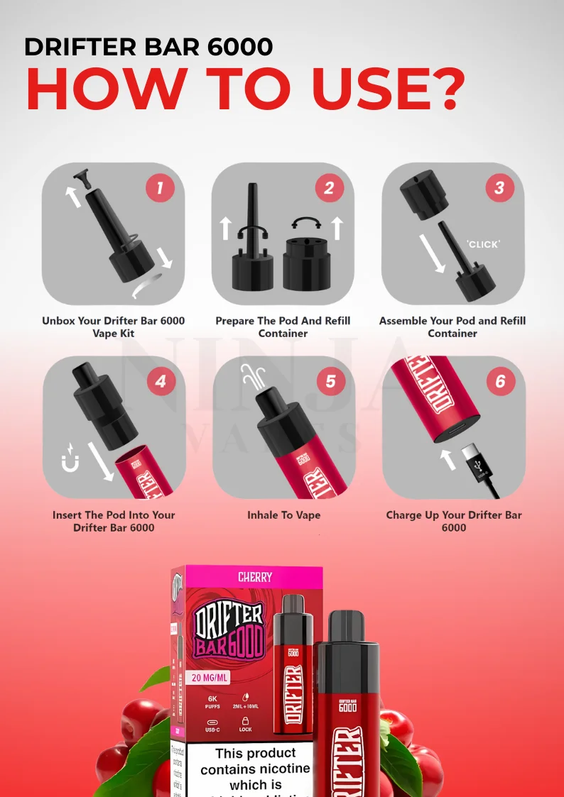 How To Use Drifter Bar 6000 Puffs