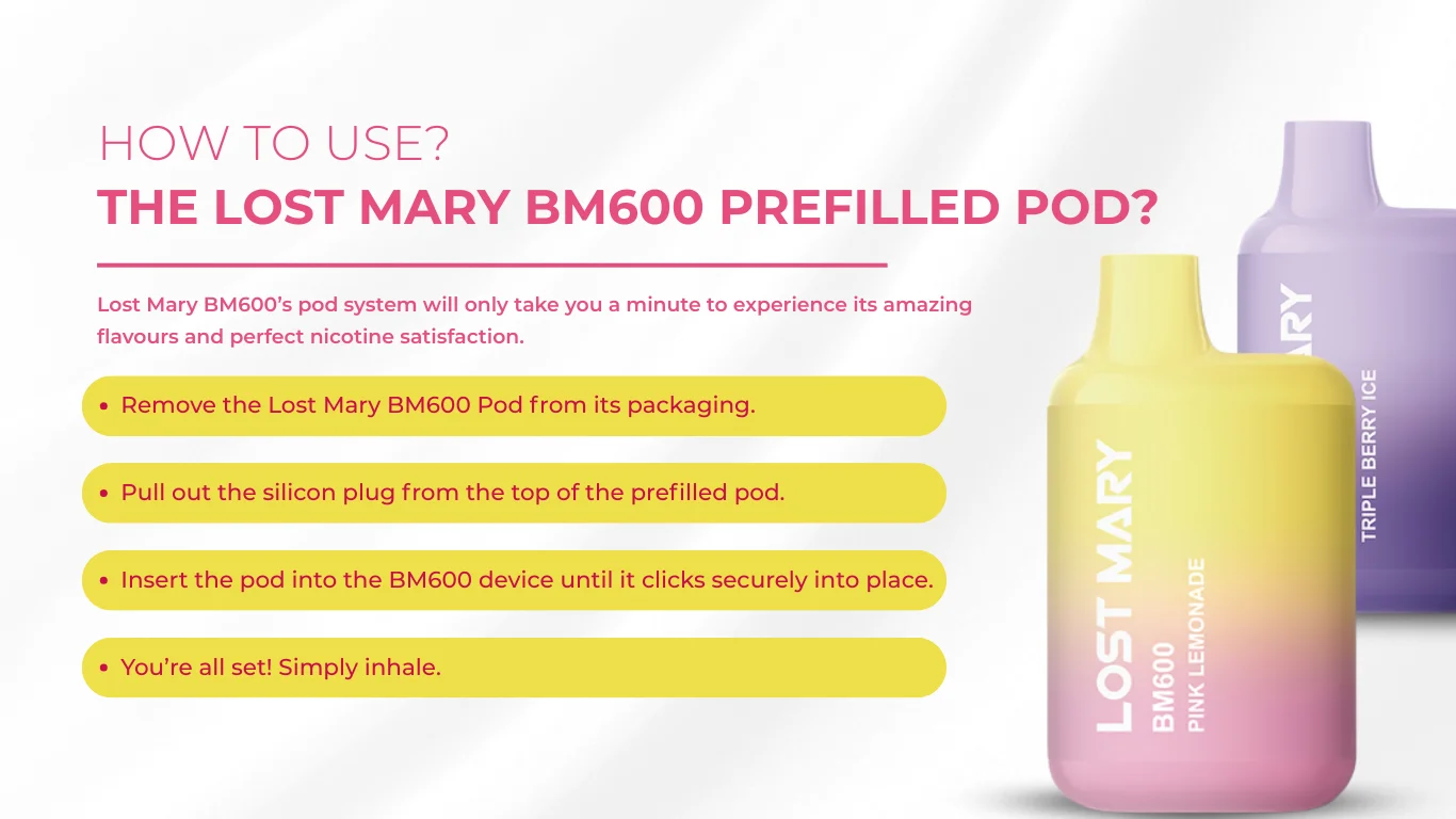 How to Use Lost Mary BM600 Prefilled Pod