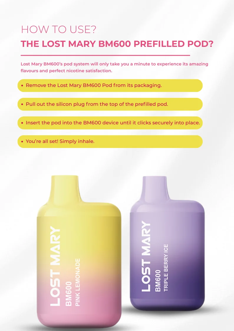 How to Use Lost Mary BM600 Prefilled Pod
