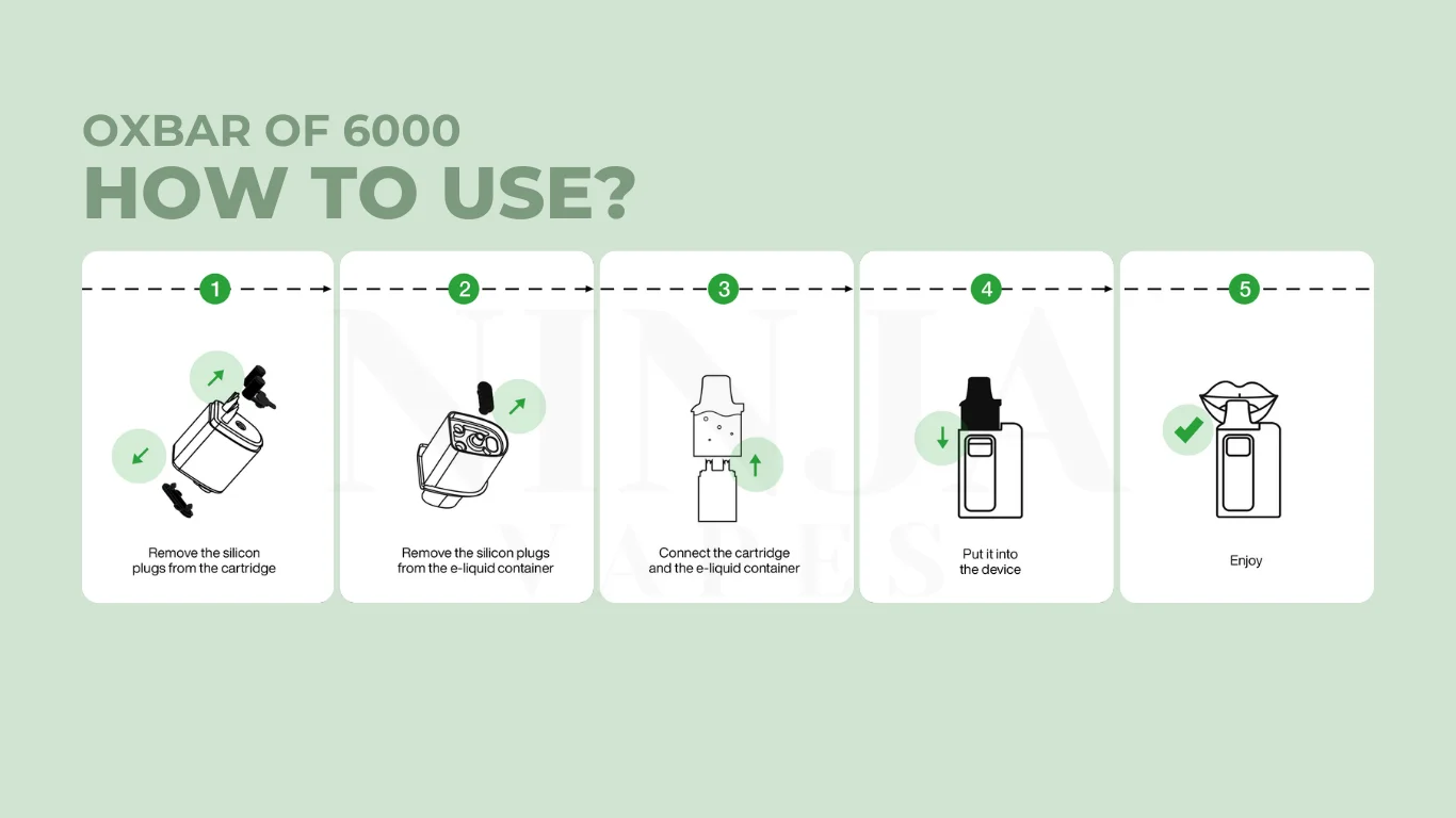 How to Use OXBAR OF6000 Puffs Replaceable Pod Vape