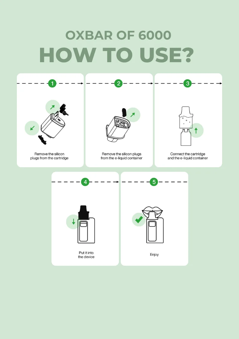 How to Use OXBAR OF6000 Puffs Replaceable Pod Vape