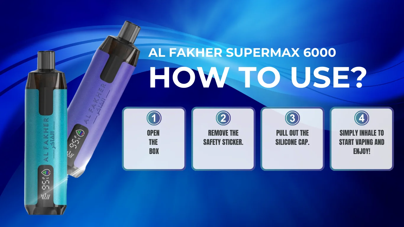 How to Use the Al Fakher Supermax 6000 Puffs Vape Device