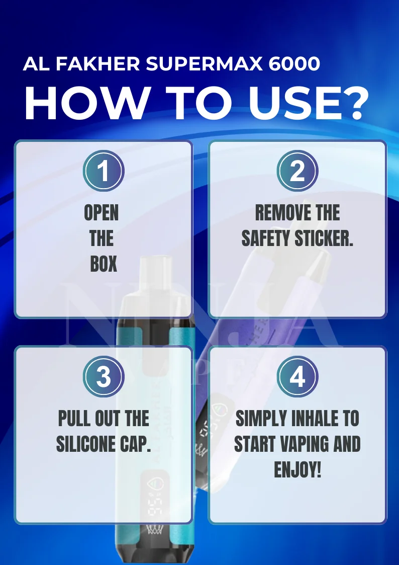 How to Use the Al Fakher Supermax 6000 Puffs Vape Device