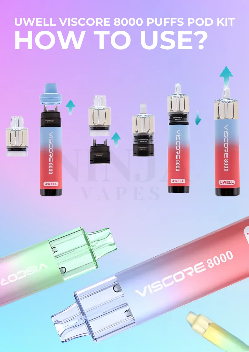 How to Use the Uwell Viscore 8000 Puffs Pod Kit