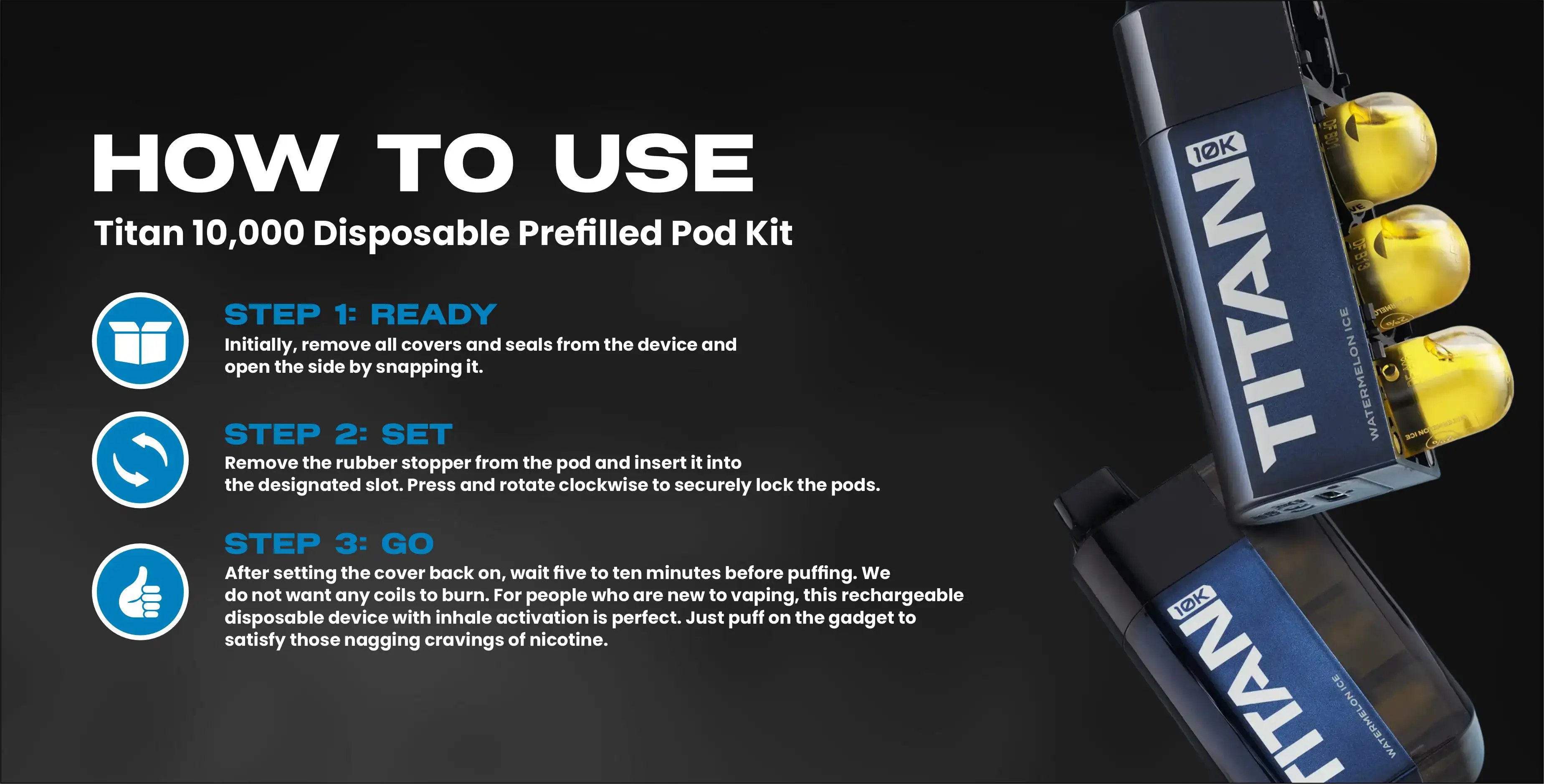 How to Use Titan 10,000 Disposable Prefilled Pod Kit?
