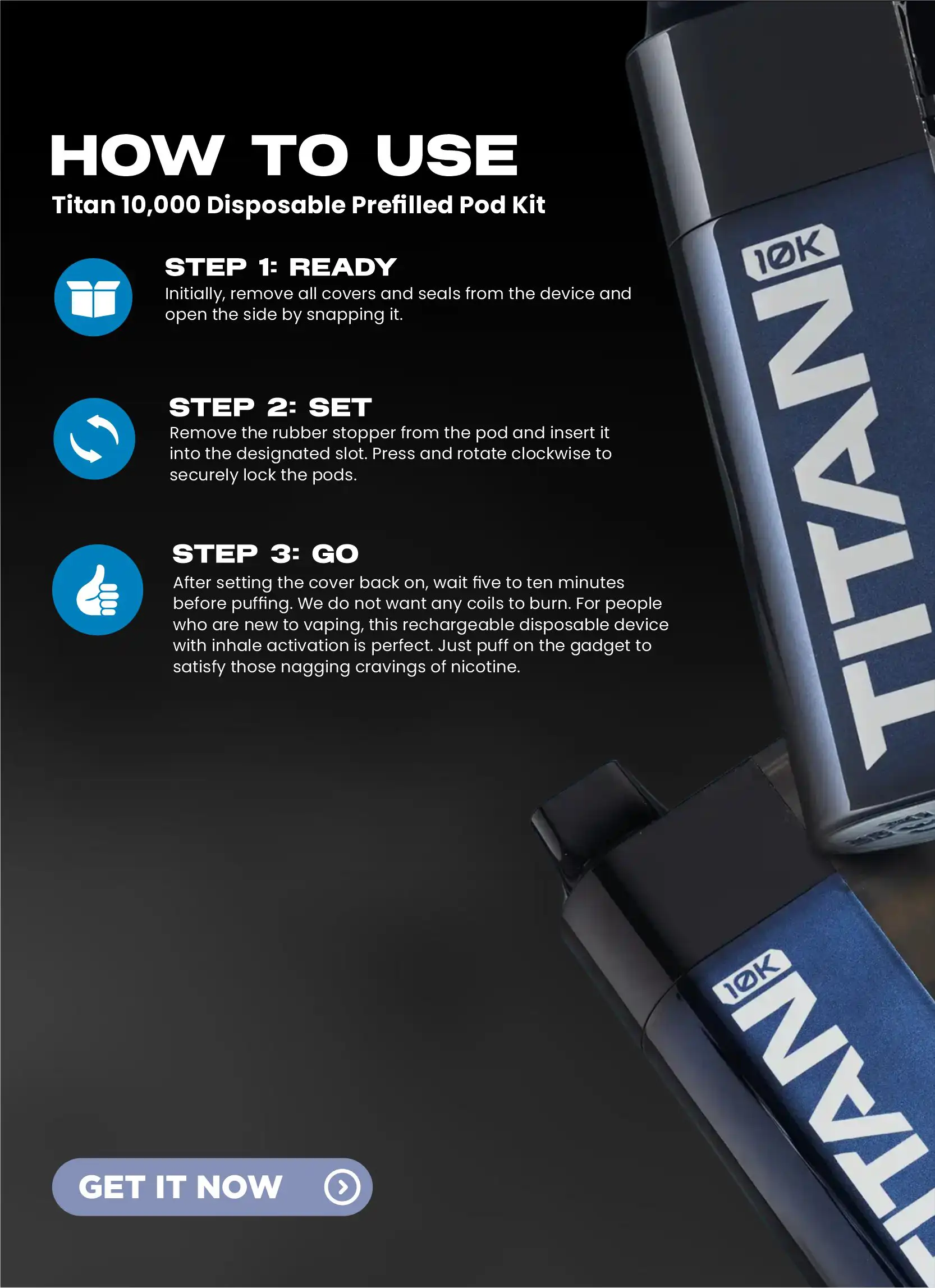 How to Use Titan 10,000 Disposable Prefilled Pod Kit?