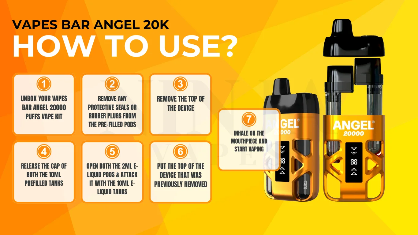 How to Use Vapes Bar Angel 20000 Puffs Vape Kit
