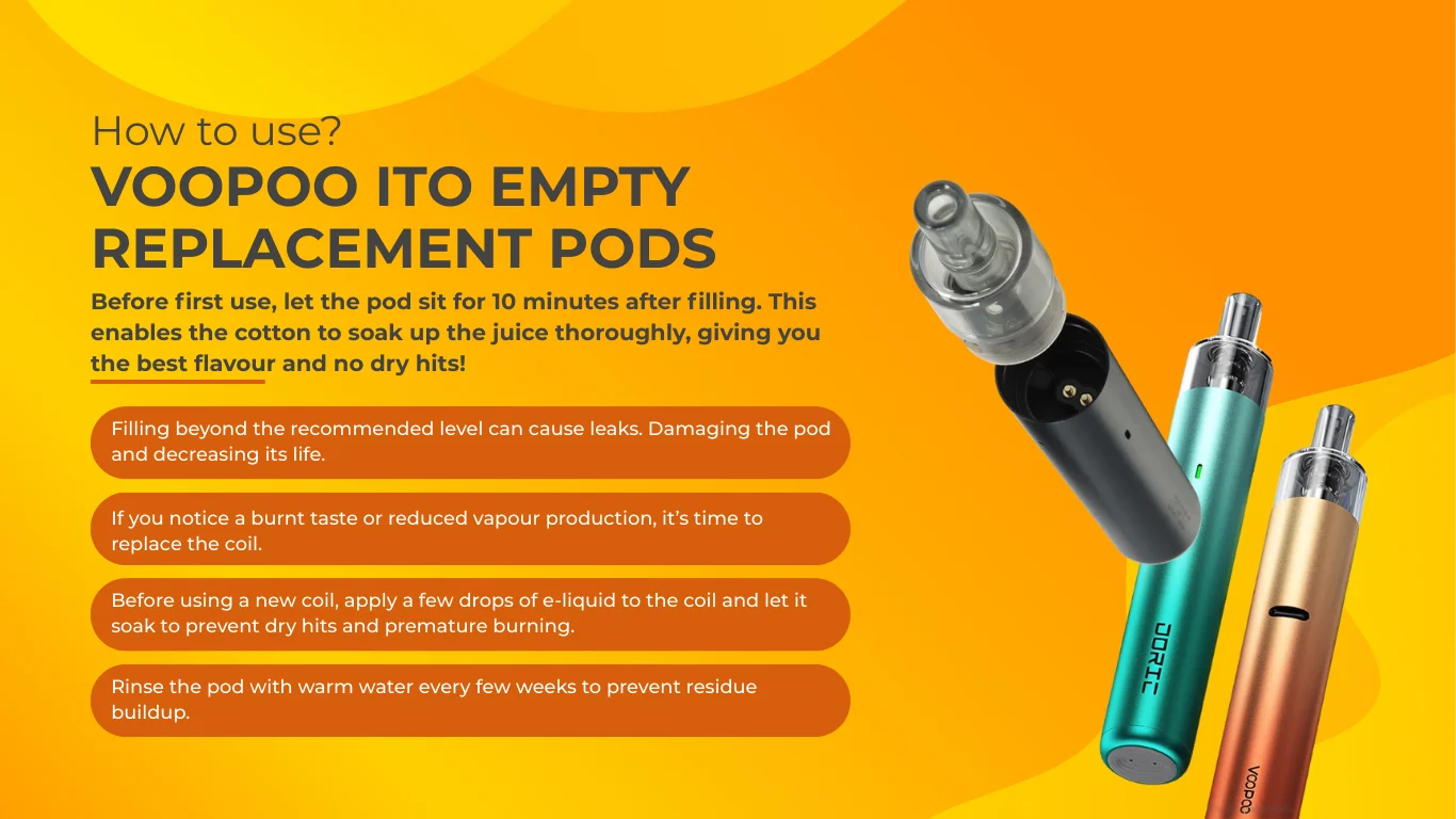 How to Use Voopoo ITO Empty Replacement Pods