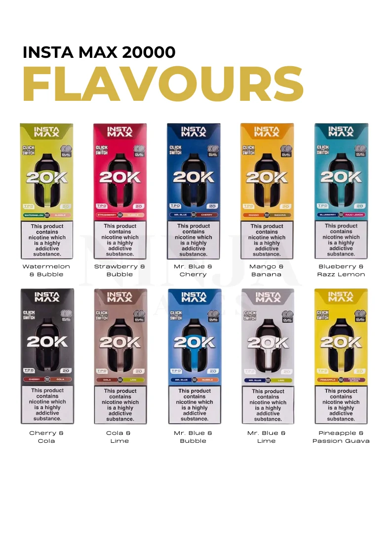 Insta Max 20000 Puffs Disposable Vape Flavours