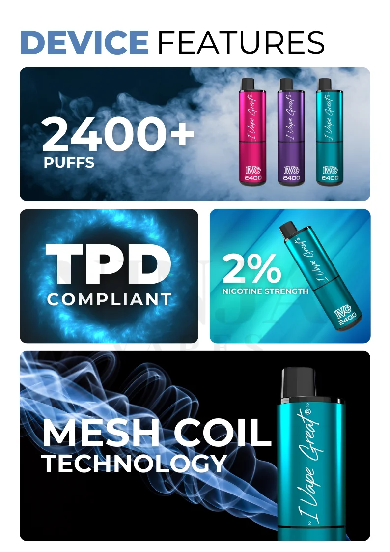 IVG 2400 Puffs Disposable Vape Specifications