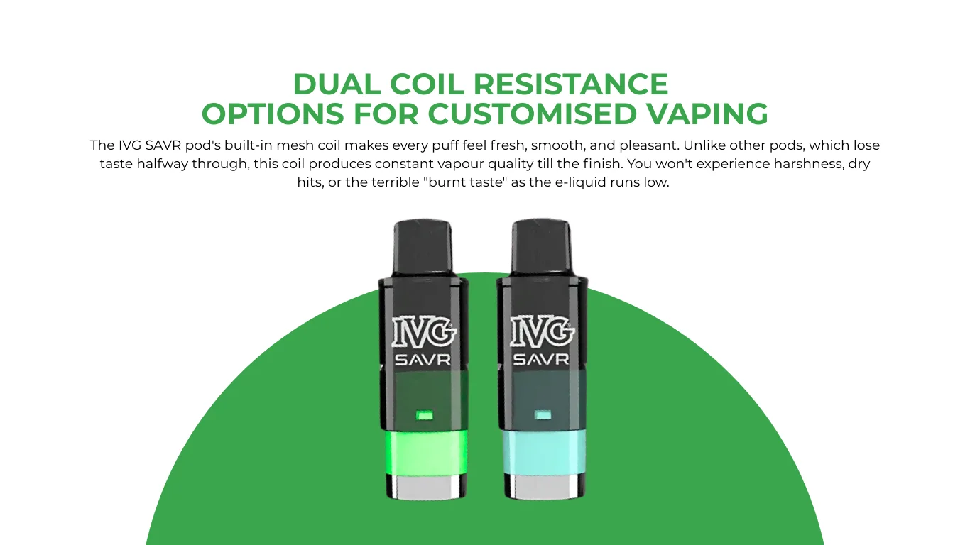 IVG SAVR Prefilled Pods Dual Coil Option